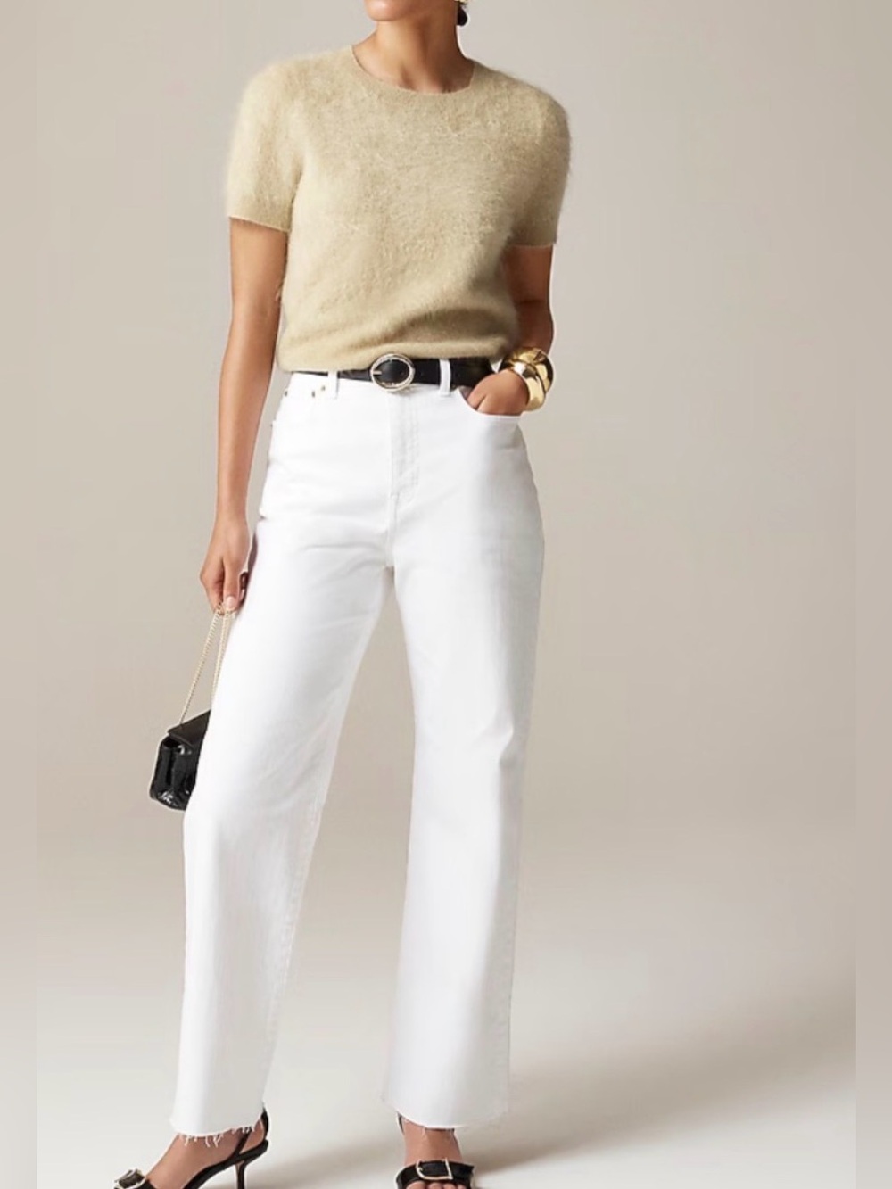 NWT J Crew White Curvy‎ slim-wide jean Size 30/10 #380